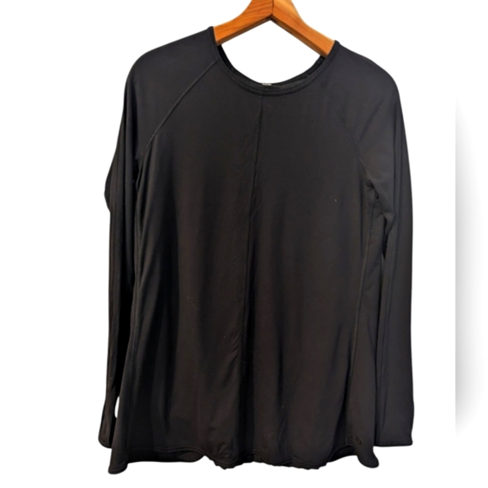 LULULEMON Making Moves Long Sleeve Top Pleated Back Panel Black Large - Picture 3 of 9